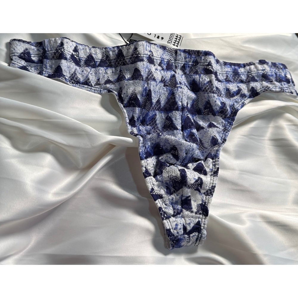 CosaBella‎ Men's Printed Lace G-String Thong Sheer Designer Underwear Luxury XL - Picture 5 of 12